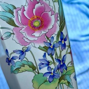 Vintage Fine China vase with floral motif porcelain made in Japan
